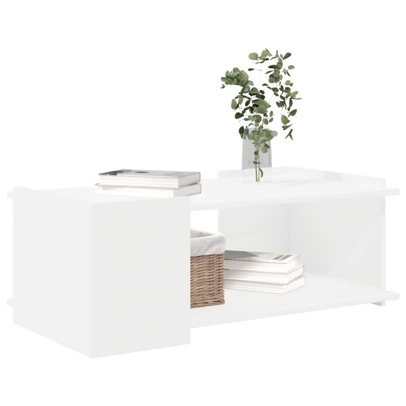 Stolik kawowy Biały 90 x 50 x 33 cm Drewno inżynieryjne