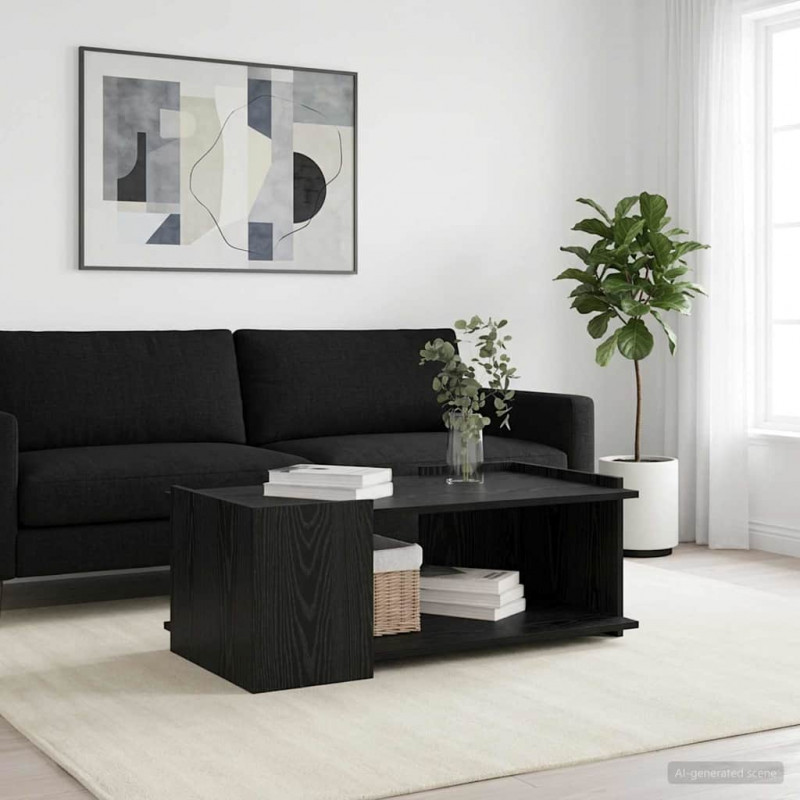 Stolik kawowy Czarny dąb 90 x 50 x 33 cm Drewno inżynieryjne
