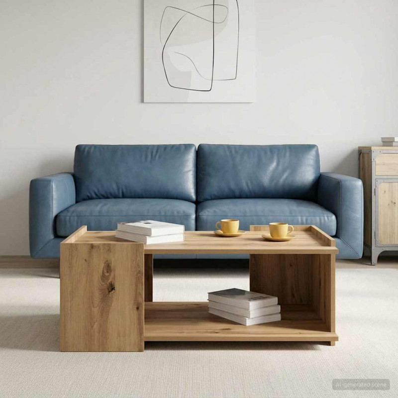 Stolik kawowy Dąb artisan 90 x 50 x 33 cm Drewno inżynieryjne