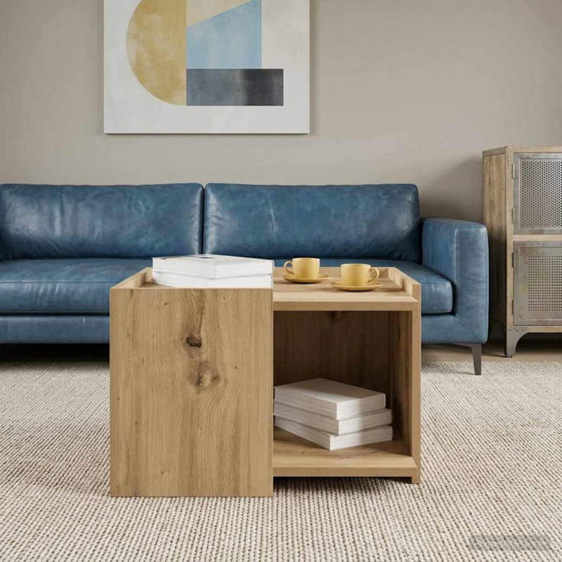 Stolik kawowy Dąb artisan 50,5 x 50 x 33 cm Drewno inżynieryjne