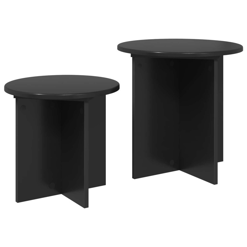 Zestaw stolików bocznych 2 pcs Czarny dąb Drewno inżynieryjne
