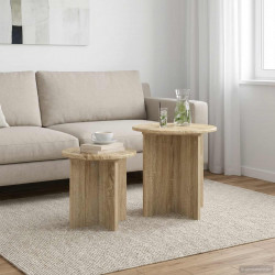 Zestaw stolików bocznych 2 pcs dąb Sonoma Drewno inżynieryjne