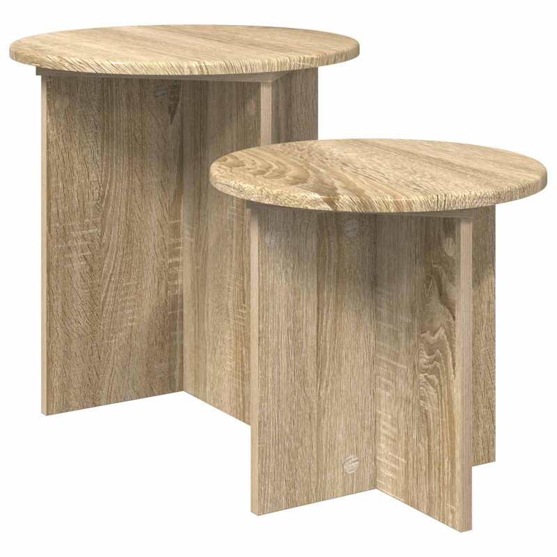 Zestaw stolików bocznych 2 pcs dąb Sonoma Drewno inżynieryjne