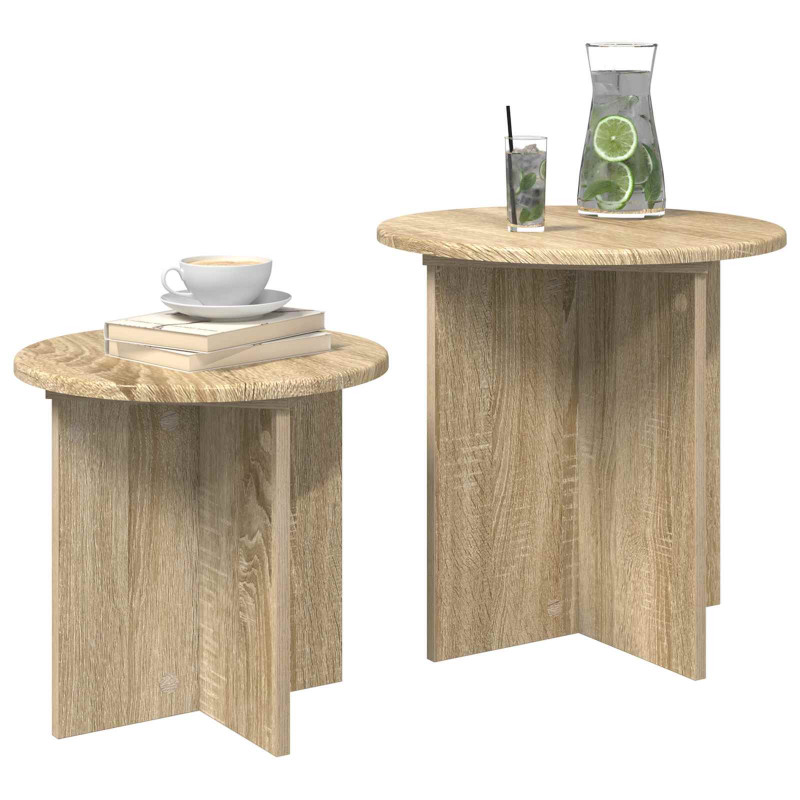 Zestaw stolików bocznych 2 pcs dąb Sonoma Drewno inżynieryjne