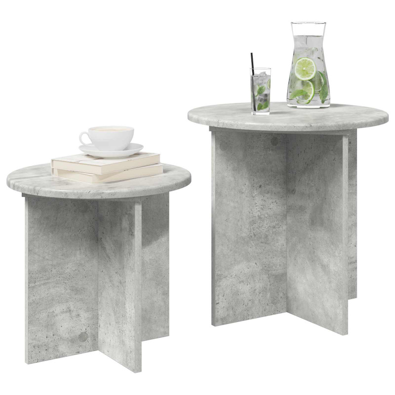 Zestaw stolików bocznych z przechowywaniem 2 pcs Betonowy szary