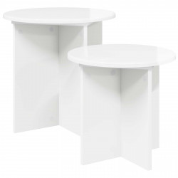 Zestaw stolików bocznych 2 pcs Biały wysoki połysk