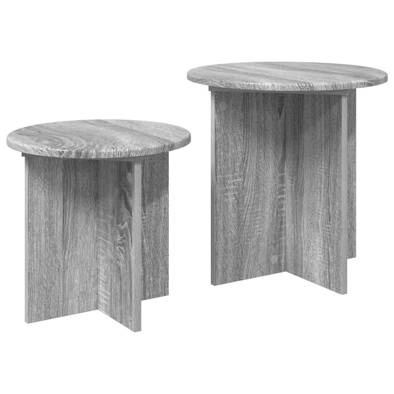 Zestaw stolików bocznych 2 pcs Szary Sonoma Drewno inżynieryjne