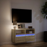 Ścienna szafka TV z LED, dąb sonoma, 80x31x45 cm