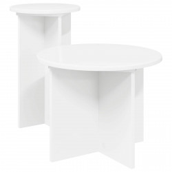 Zestaw stolików bocznych 2 pcs Biały Drewno inżynieryjne