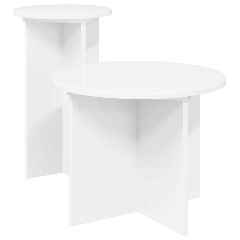 Zestaw stolików bocznych 2 pcs Biały Drewno inżynieryjne