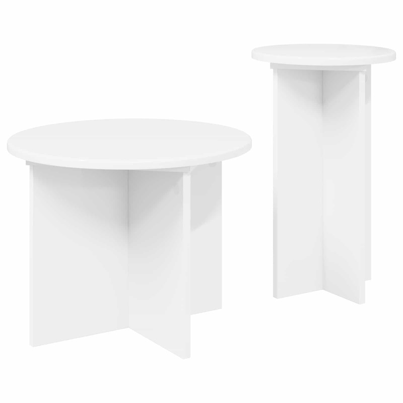 Zestaw stolików bocznych 2 pcs Biały Drewno inżynieryjne