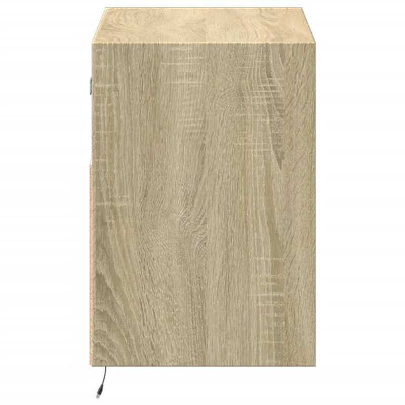 Ścienna szafka TV z LED, dąb sonoma, 80x31x45 cm