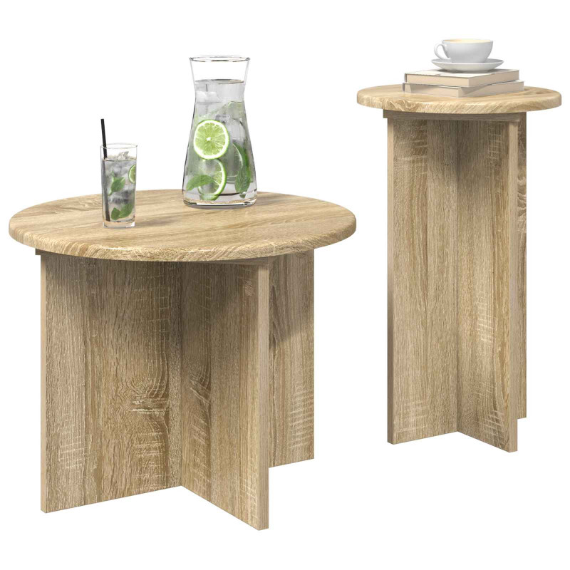 Zestaw stolików bocznych 2 pcs dąb Sonoma Drewno inżynieryjne