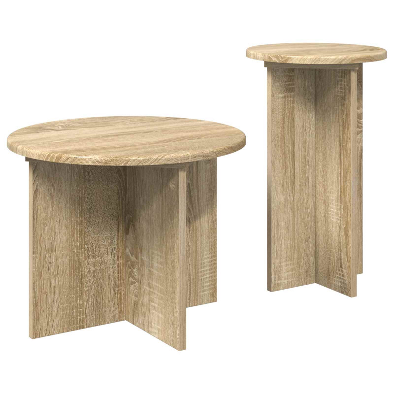 Zestaw stolików bocznych 2 pcs dąb Sonoma Drewno inżynieryjne
