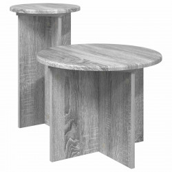 Zestaw stolików bocznych 2 pcs Szary Sonoma Drewno inżynieryjne