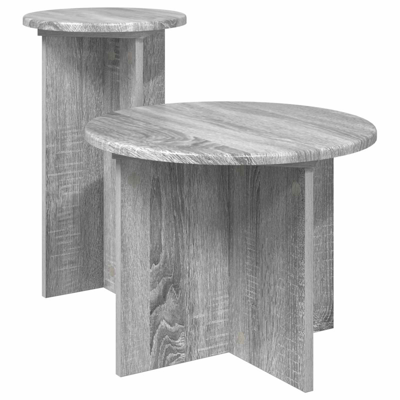 Zestaw stolików bocznych 2 pcs Szary Sonoma Drewno inżynieryjne
