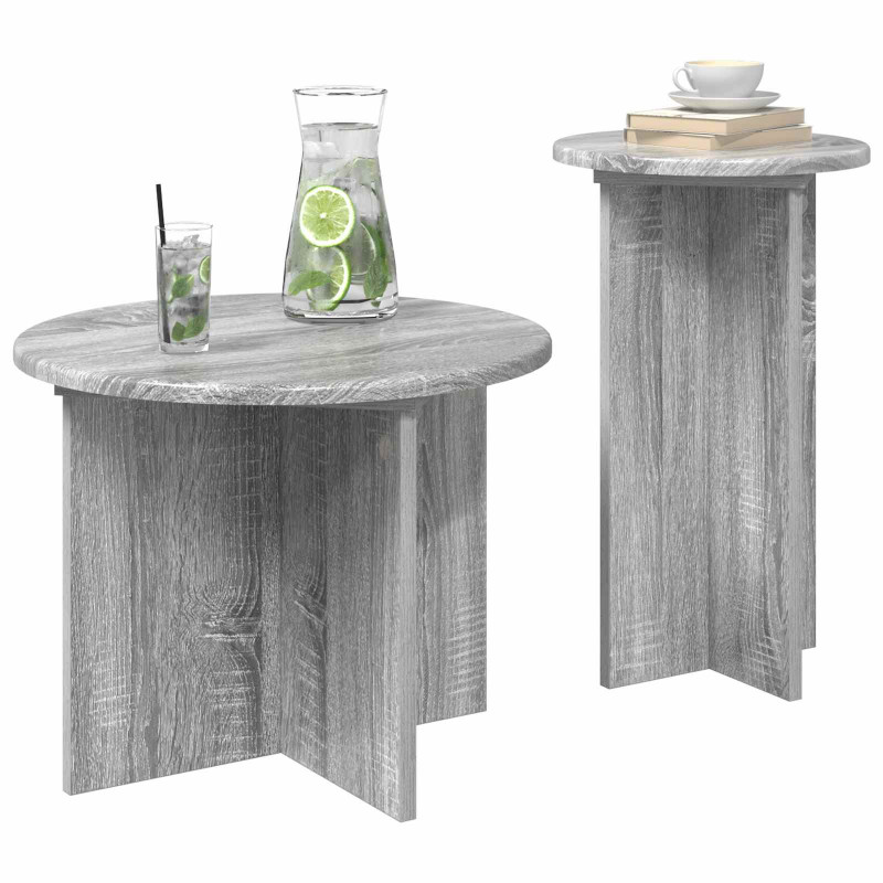 Zestaw stolików bocznych 2 pcs Szary Sonoma Drewno inżynieryjne