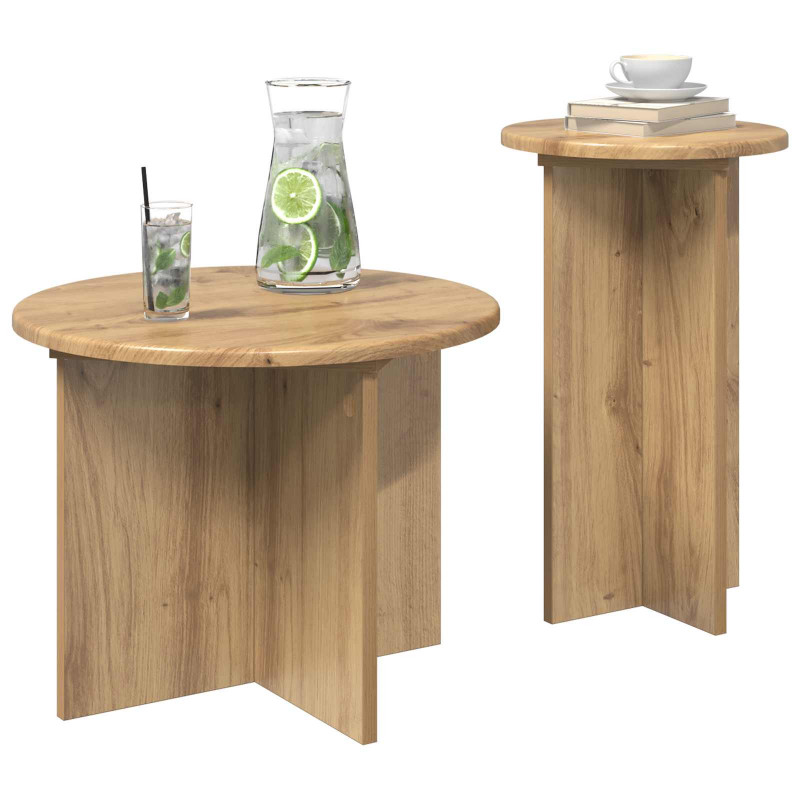 Zestaw stolików bocznych 2 pcs Dąb artisan Drewno inżynieryjne