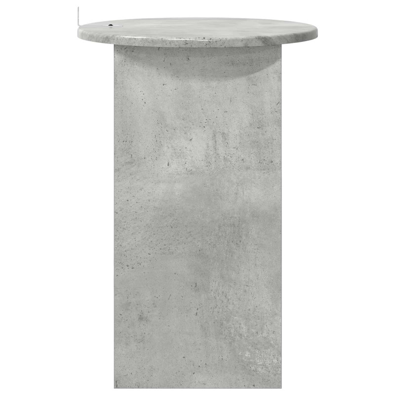 Stolik boczny Betonowy szary Ø 39,5 x 55 cm Drewno inżynieryjne