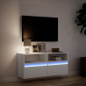 Ścienna szafka TV z LED, biała, 100x31x45 cm