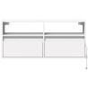 Ścienna szafka TV z LED, biała, 100x31x45 cm