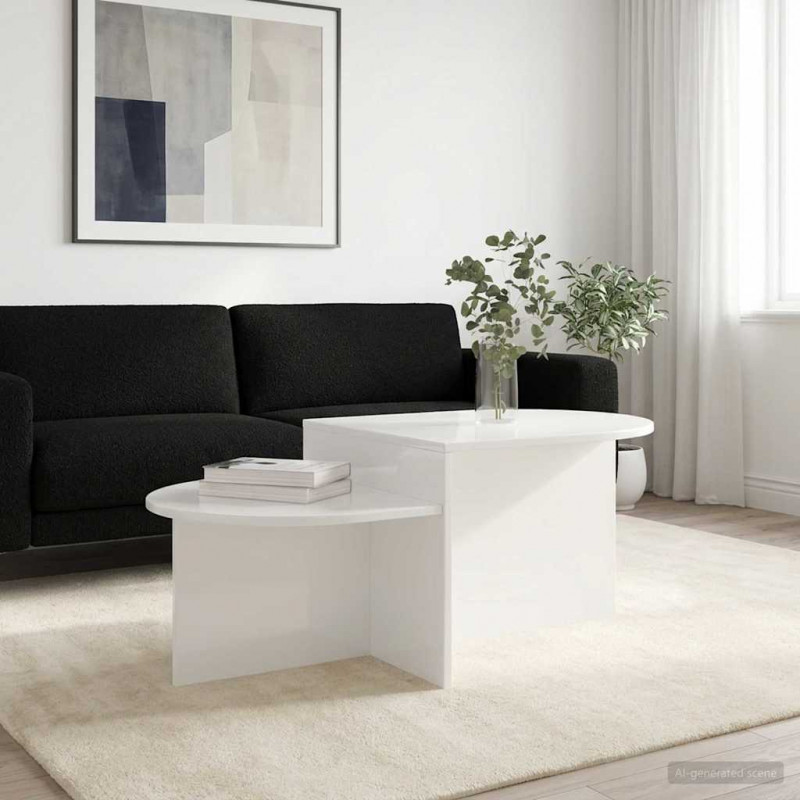 Stolik kawowy Biały wysoki połysk 100 x 50 x 40 cm