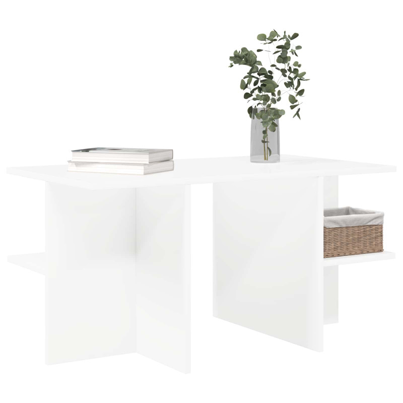 Stolik kawowy Biały 87 x 50 x 45 cm Drewno inżynieryjne