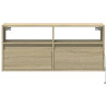 Ścienna szafka TV z LED, dąb sonoma, 100x31x45 cm