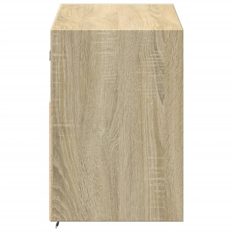 Ścienna szafka TV z LED, dąb sonoma, 100x31x45 cm