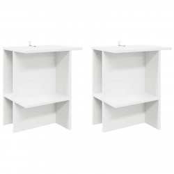 Stolik kawowy 2 pcs Biały 40 x 30 x 49 cm Drewno inżynieryjne