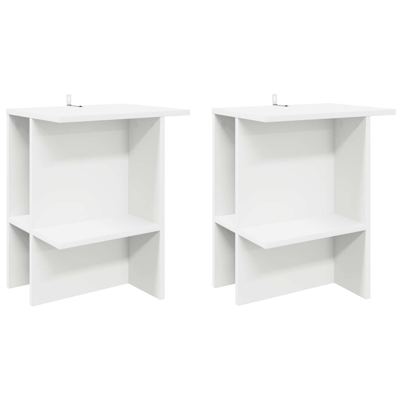 Stolik kawowy 2 pcs Biały 40 x 30 x 49 cm Drewno inżynieryjne