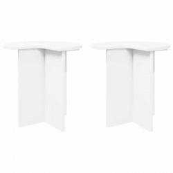 Stolik boczny 2 pcs Biały Ø 39 x 38 cm Drewno inżynieryjne