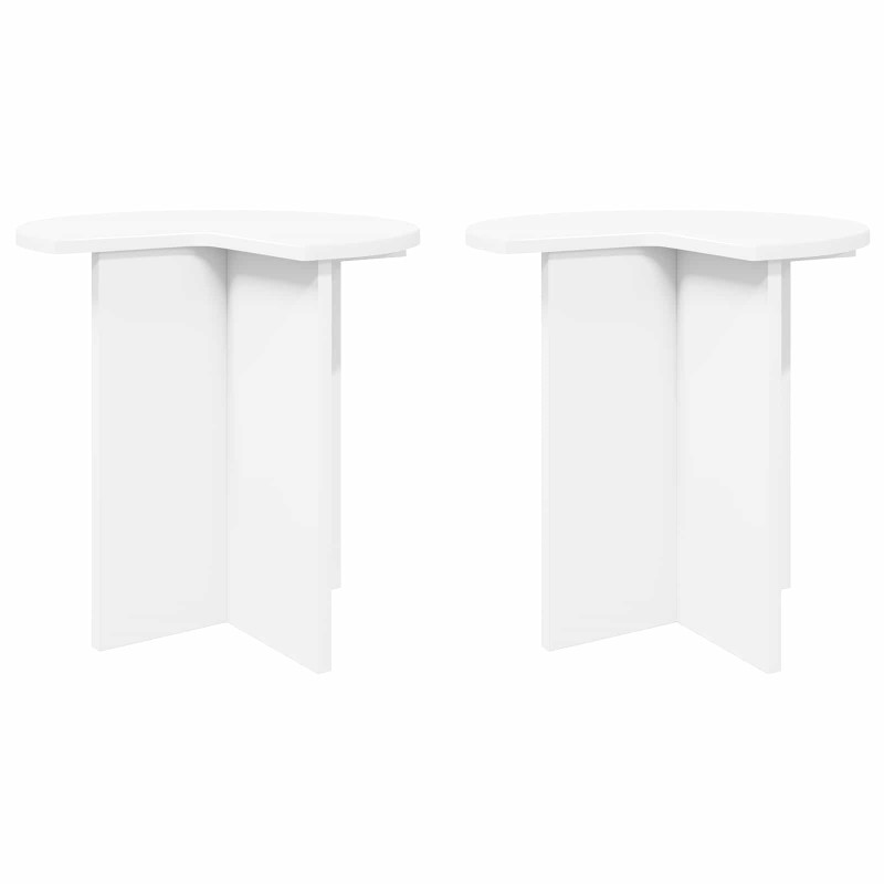 Stolik boczny 2 pcs Biały Ø 39 x 38 cm Drewno inżynieryjne