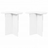 Stolik boczny 2 pcs Biały Ø 39 x 38 cm Drewno inżynieryjne