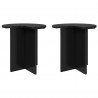 Stolik boczny 2 pcs Czarny dąb Ø 39 x 38 cm Drewno inżynieryjne