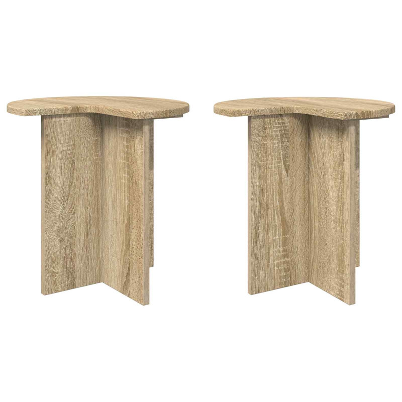 Stolik boczny 2 pcs dąb Sonoma Ø 39 x 38 cm Drewno inżynieryjne