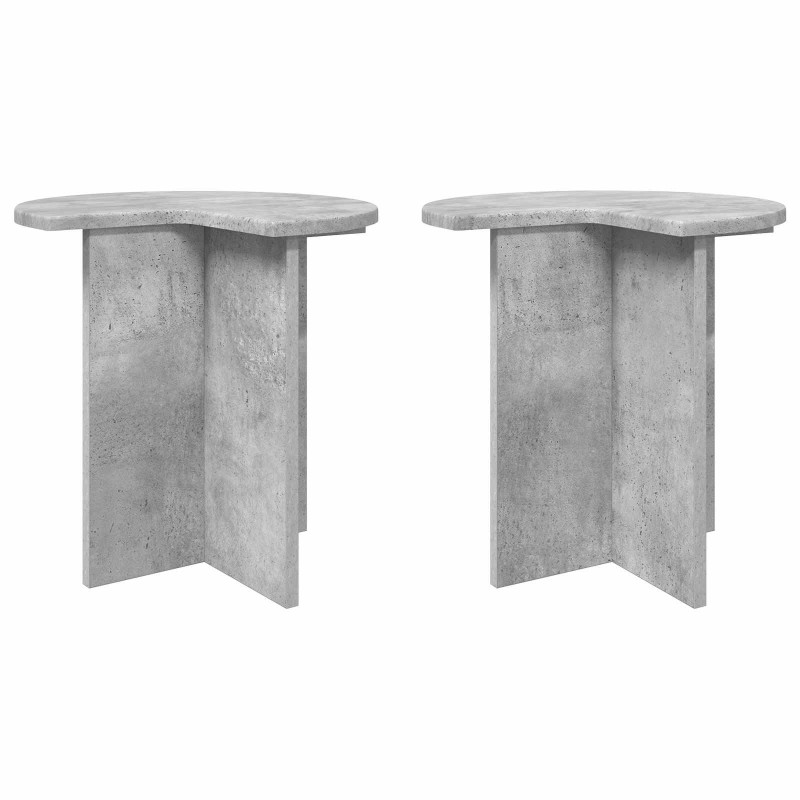Stolik boczny 2 pcs Betonowy szary Ø 39 x 38 cm