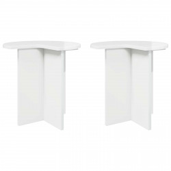 Stolik boczny 2 pcs Biały wysoki połysk Ø 39 x 38 cm