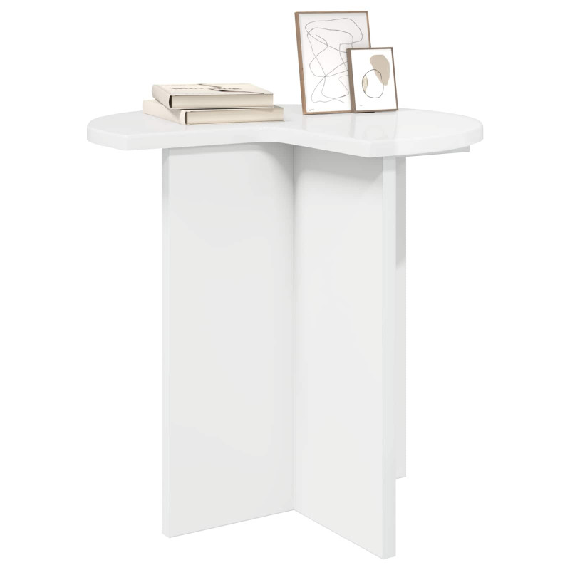 Stolik boczny 2 pcs Biały wysoki połysk Ø 39 x 38 cm