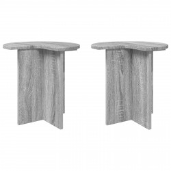 Stolik boczny z przechowywaniem 2 pcs Szary Sonoma Ø 39 x 38 cm