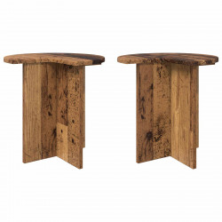 Stolik boczny z przechowywaniem 2 pcs Stare drewno Ø 39 x 38 cm