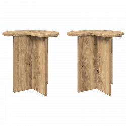 Stolik boczny z przechowywaniem 2 pcs Dąb artisan Ø 39 x 38 cm