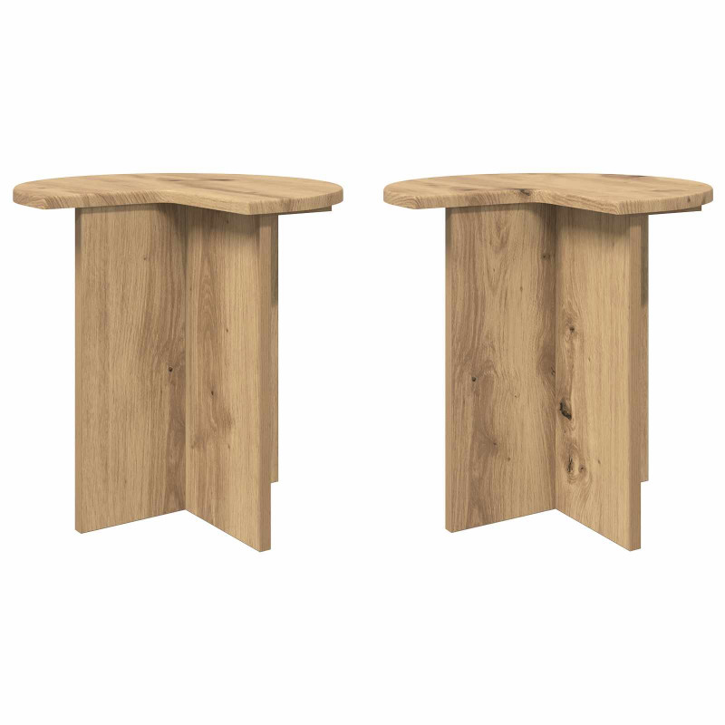 Stolik boczny z przechowywaniem 2 pcs Dąb artisan Ø 39 x 38 cm