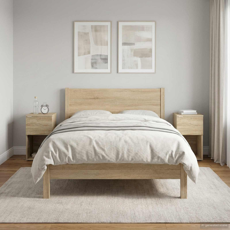 Szafka pod łóżko 2 pcs dąb Sonoma 29 x 31,5 x 49 cm