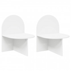 Stolik nocny 2 pcs Biały 48 x 49 x 65 cm Drewno inżynieryjne