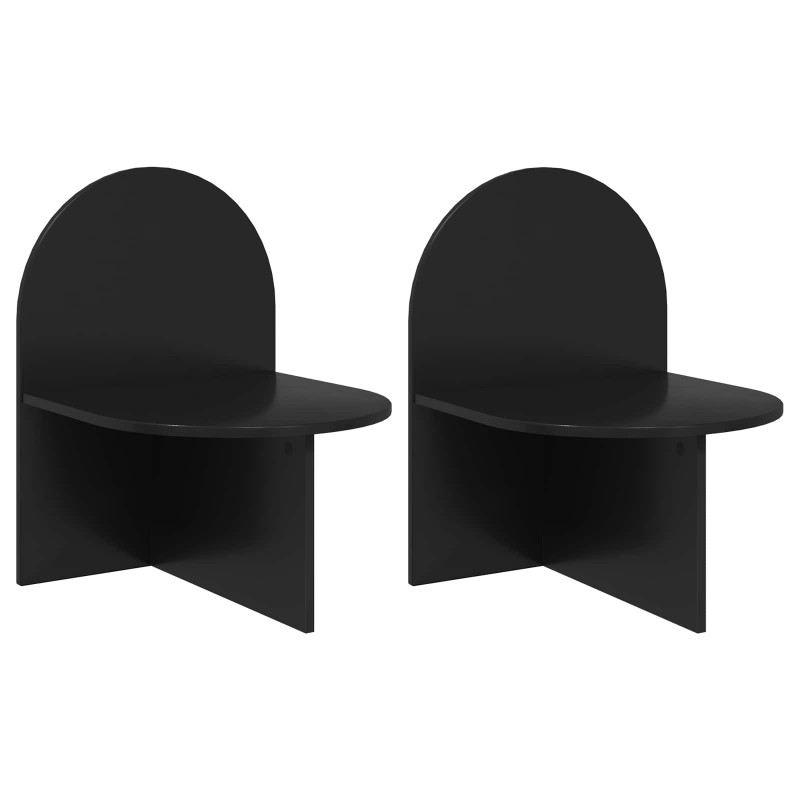 Stolik nocny 2 pcs Czarny dąb 48 x 49 x 65 cm