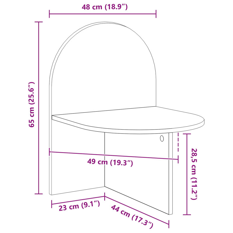 Stolik nocny 2 pcs dąb Sonoma 48 x 49 x 65 cm