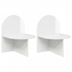 Stolik nocny 2 pcs Biały wysoki połysk 48 x 49 x 65 cm