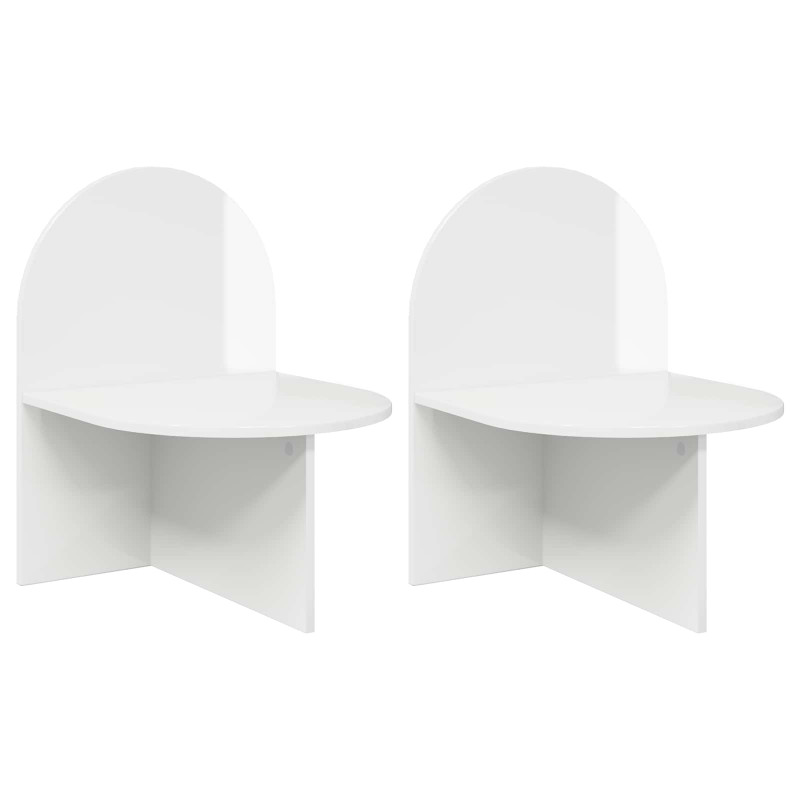 Stolik nocny 2 pcs Biały wysoki połysk 48 x 49 x 65 cm
