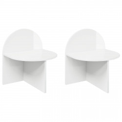 Stolik nocny 2 pcs Biały wysoki połysk 40 x 35,5 x 45,5 cm